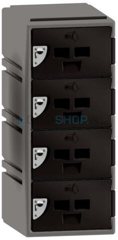 Lage kunststof locker FSP, 1-koloms, 4-deurs, 88*38*45 cm, antraciet