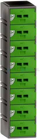 Polyethyleen locker FSP, 1-koloms, 8-deurs, 172*38*58 cm, limoen