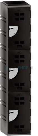 Polyethyleen locker FSP 1-koloms, 3-deurs, 193*38*58 cm, antraciet