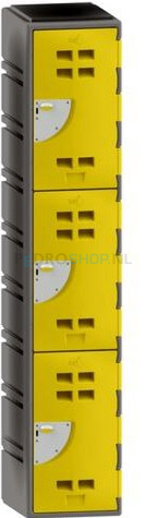 Polyethyleen locker FSP 1-koloms, 3-deurs, 193*38*58 cm, geel