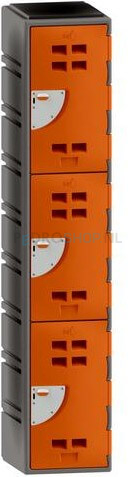 Polyethyleen locker FSP 1-koloms, 3-deurs, 193*38*58 cm, oranje