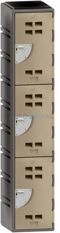 Polyethyleen locker FSP 1-koloms, 3-deurs, 193*38*58 cm, crème