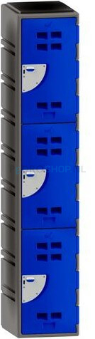 Polyethyleen locker FSP 1-koloms, 3-deurs, 193*38*58 cm, donkerblauw