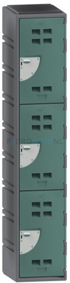 Polyethyleen locker FSP 1-koloms, 3-deurs, 193*38*58 cm, eucalyptus