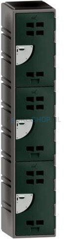 Polyethyleen locker FSP 1-koloms, 3-deurs, 193*38*58 cm, leigrijs