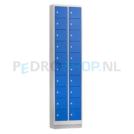 Telefoonlocker PDC-520, 2-koloms, 20-deurs, 46 cm breed, blauw