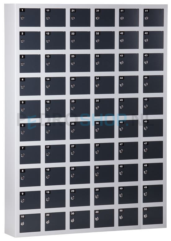 Telefoonlocker SQ Classic, 60-deurs, extra stevig, antraciet