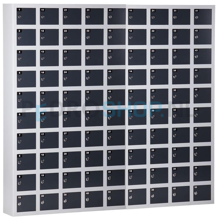 Telefoonlocker SQ Classic, 90-deurs, extra stevig, antraciet