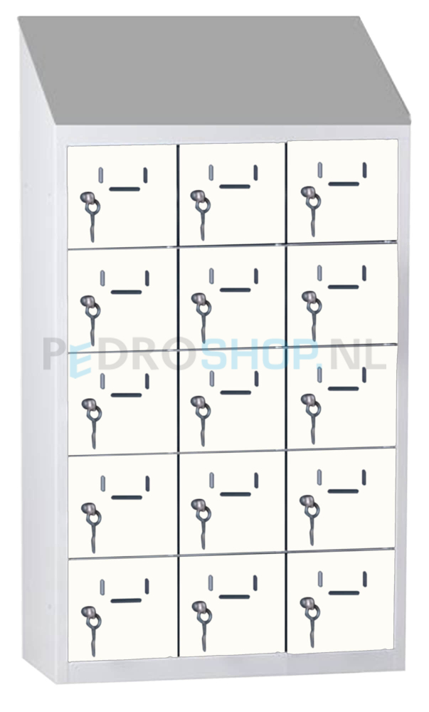 Telefoonkluis SQ Classic, 3-koloms, 15-deurs, wit