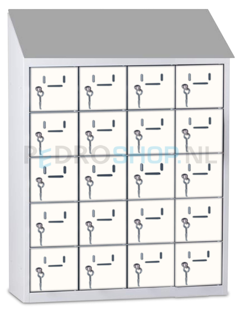 Telefoonkluis SQ Classic, 4-koloms, 20-deurs, wit