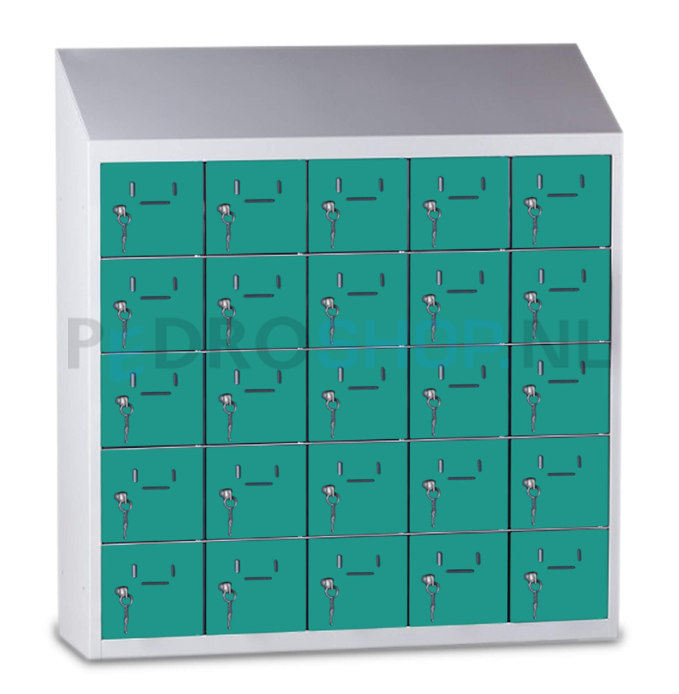 Kantine mini lockerkast SQ Classic, 25-deurs, groen