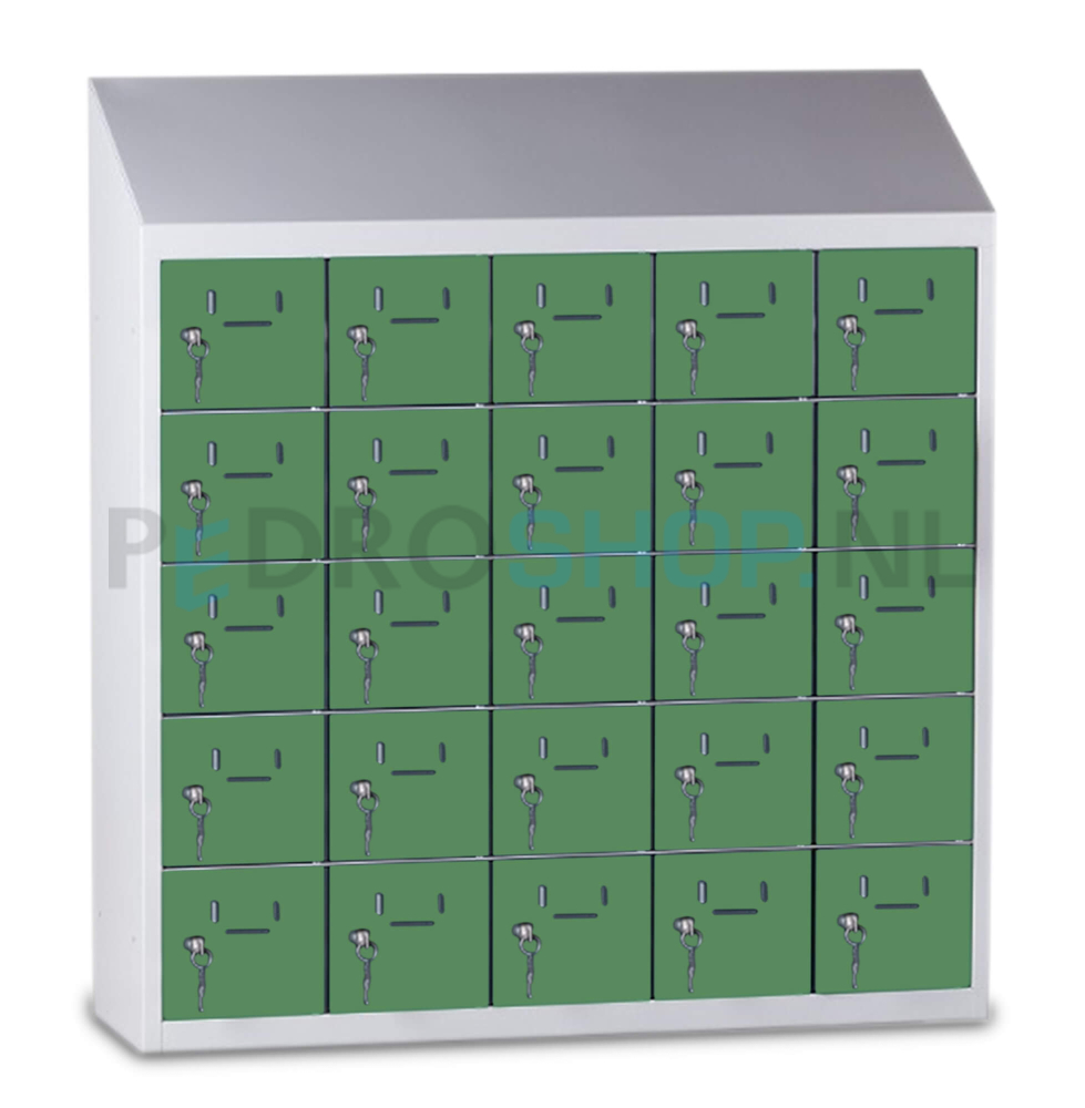 Kantine mini lockerkast SQ Classic, 25-deurs, groen