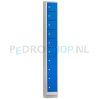 Telefoonlocker PDC-510, 1-koloms, 10-deurs, 24 cm breed, blauw