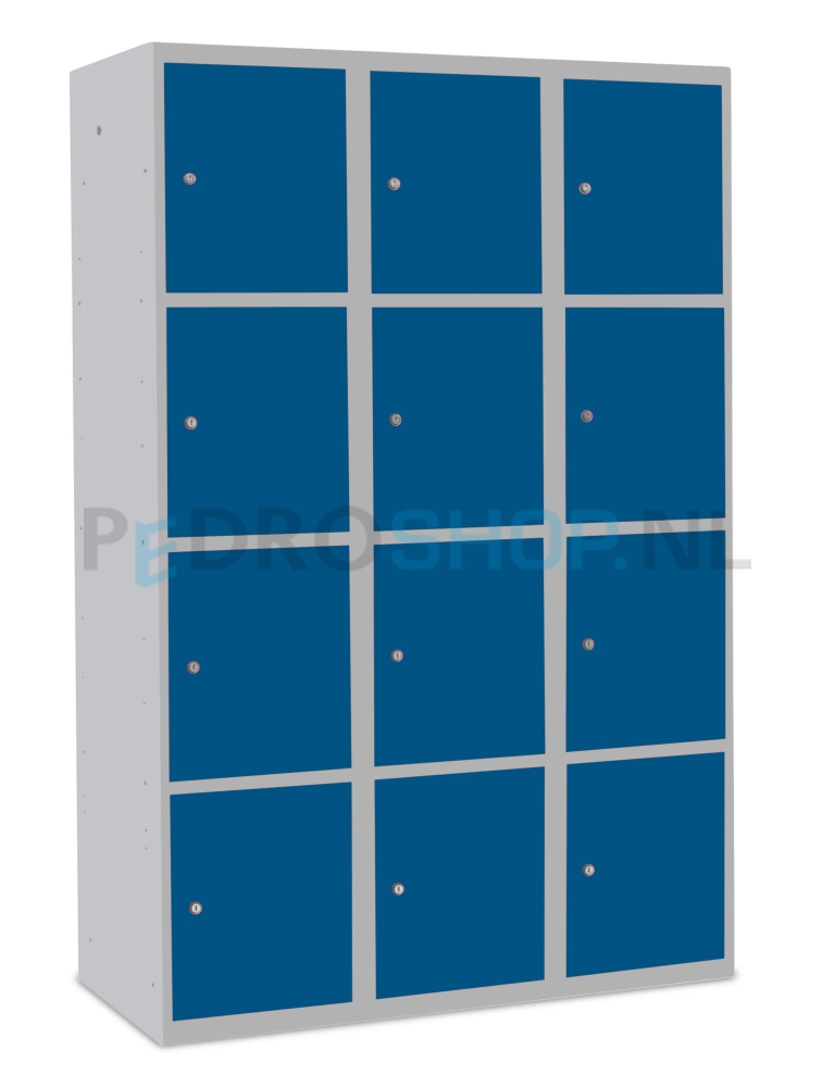  SQ Classic lockerkast, 3-koloms, 12-deurs, blauw, h180*b120*d50 cm