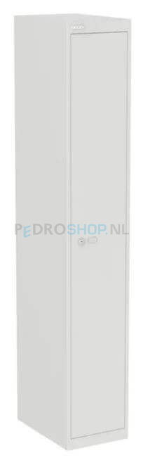 Bisley Basic garderobekast, 30,5 cm breed, 1-koloms, 1-deurs, krijtwit
