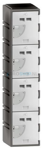 Polyethyleen locker FSP, 1-koloms, 4-deurs, 172*38*45 cm, wit