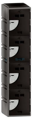 Polyethyleen locker FSP, 1-koloms, 4-deurs, 172*38*45 cm, antraciet