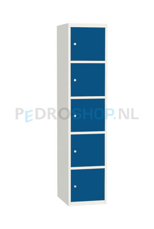 SQ Classic lockerkast, 1-koloms, 5-deurs, blauw, h180*b40*d50 cm