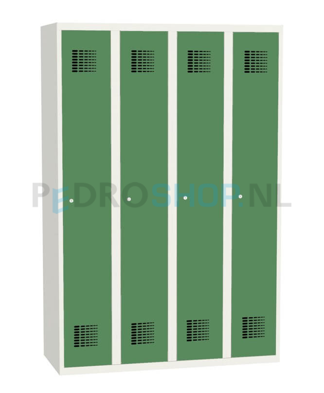 Garderobekast SQ Classic, groen, 4-koloms, 4-deurs, 180*120*50 cm