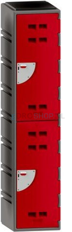 Kunststof garderobekast FSP, 1-koloms, 2-deurs, 172*38*45 cm, rood